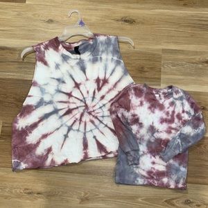Mommy and me tshirt set.Workout top and toddler shirt set.Cool & custom tie dye